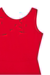 Vestido Scuba Crepe Neckline Vermelho