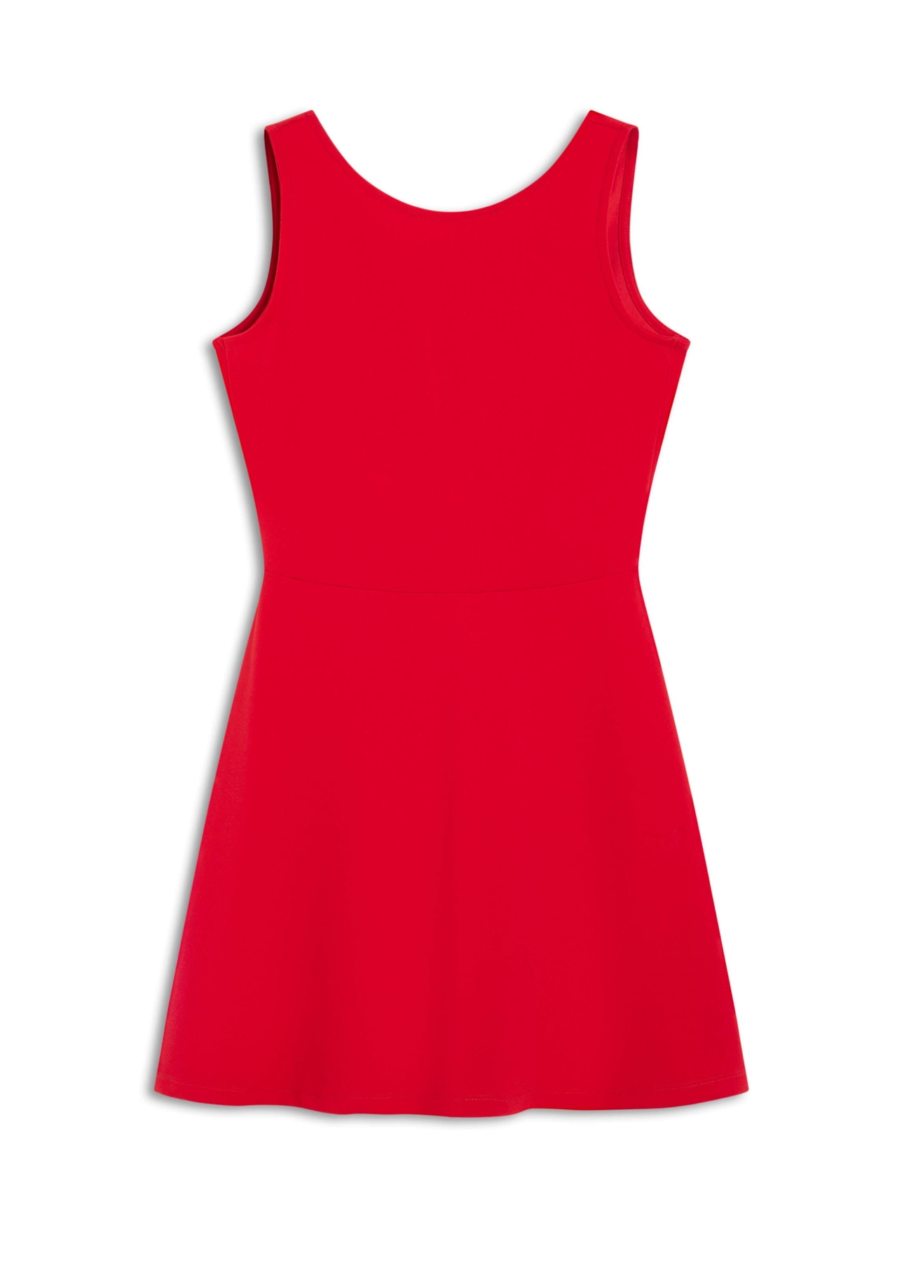 Vestido Scuba Crepe Neckline Vermelho