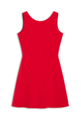 Vestido Scuba Crepe Neckline Vermelho