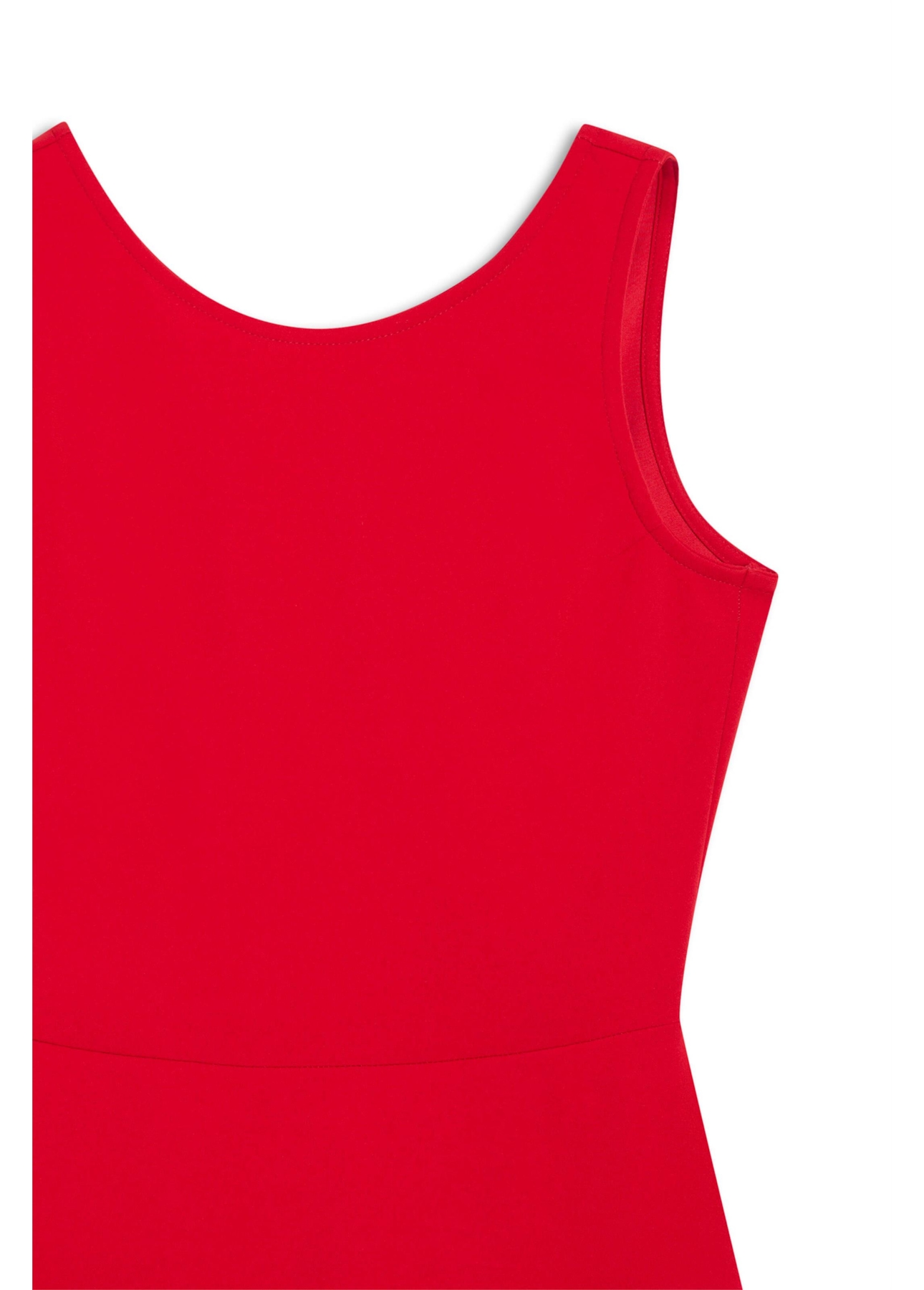 Vestido Scuba Crepe Neckline Vermelho