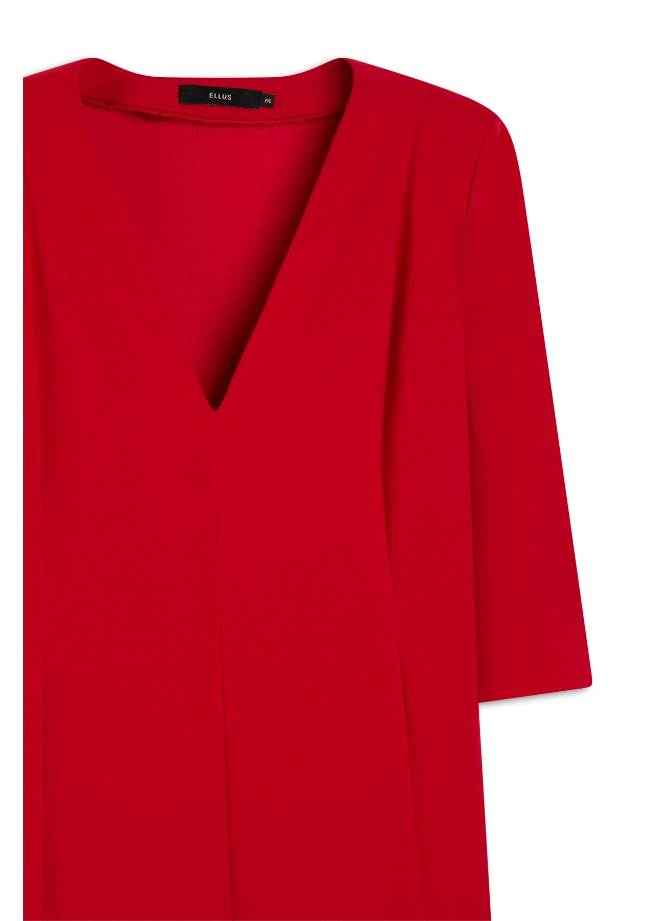 Vestido Scuba Crepe Neckline Vermelho