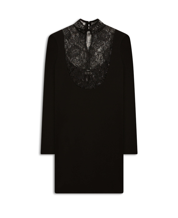 Vestido Scuba Crepe Sparkle Preto