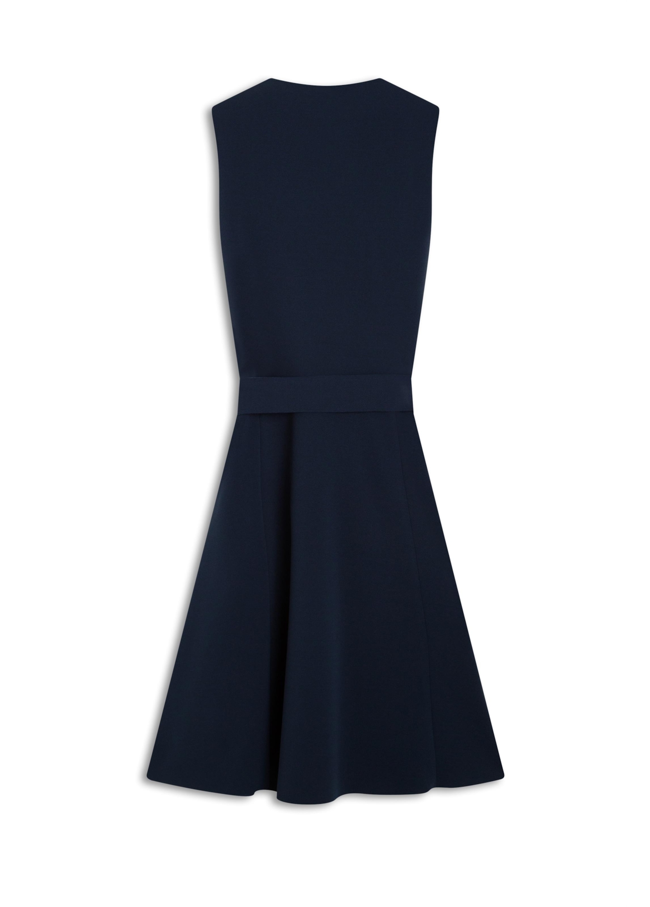 Vestido Scuba Crepe v Neckline Curto Marinho