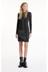 Vestido Shine Hotfix Dress Long Preto