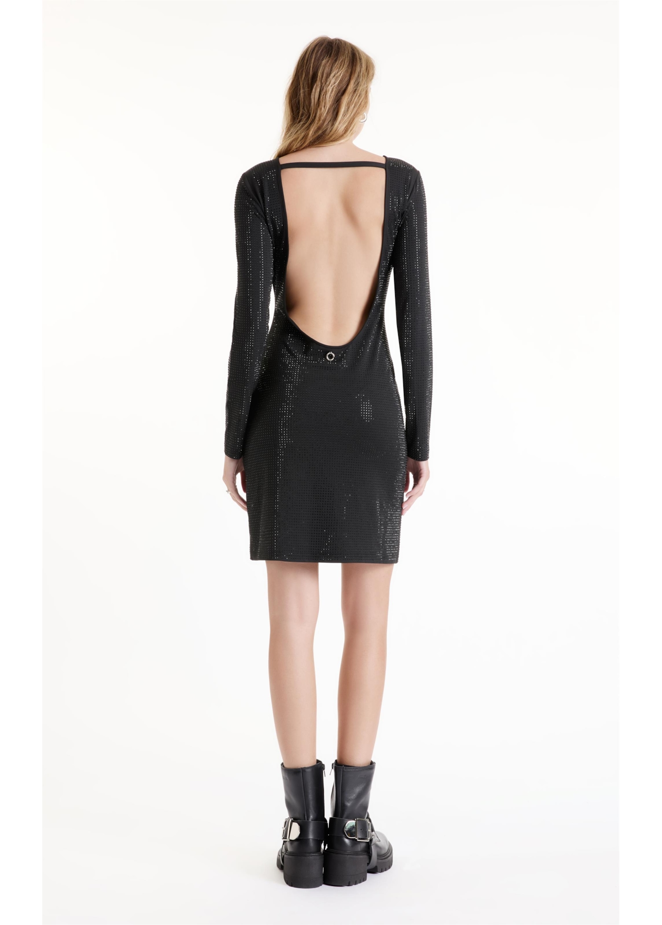 Vestido Shine Hotfix Dress Long Preto