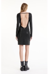 Vestido Shine Hotfix Dress Long Preto