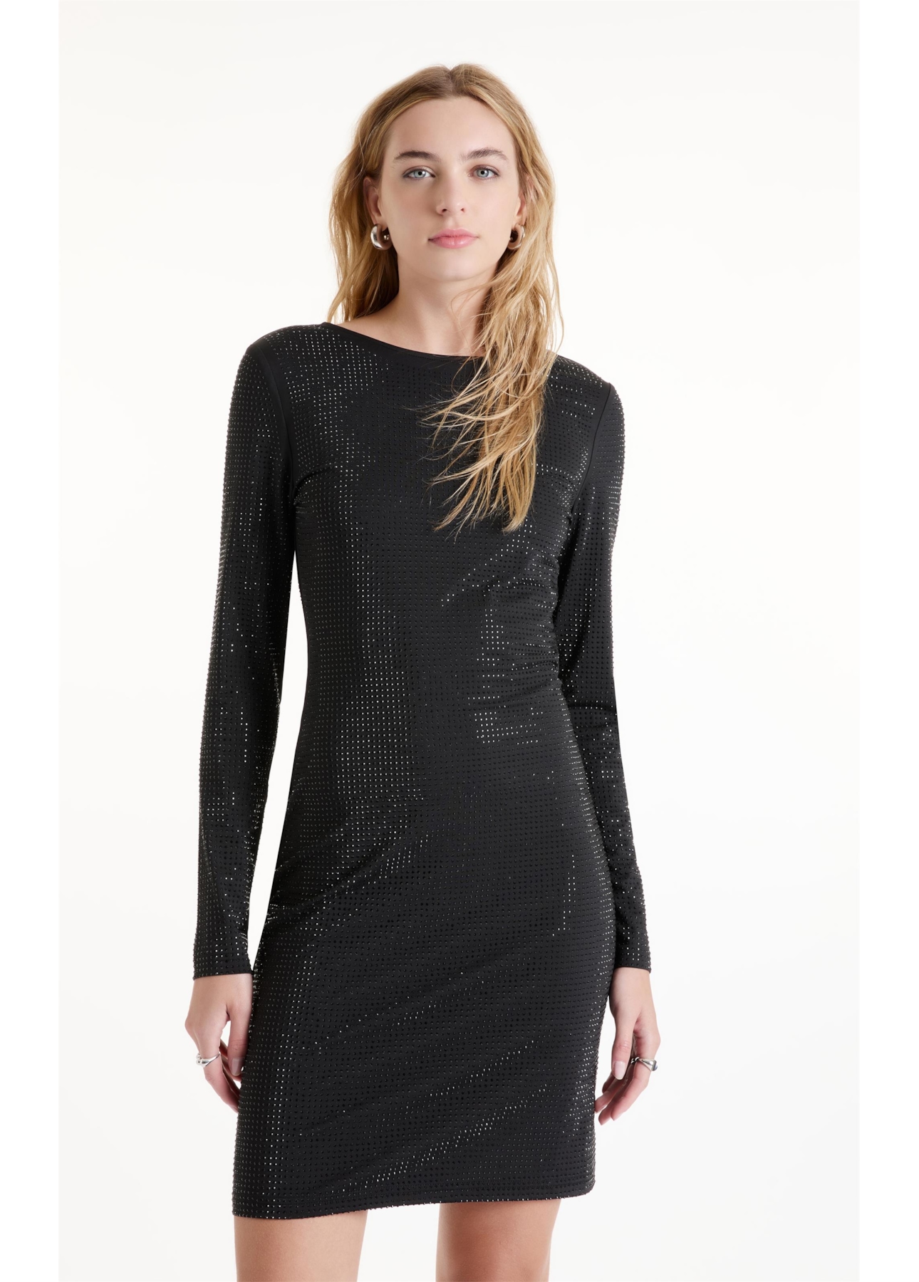 Vestido Shine Hotfix Dress Long Preto