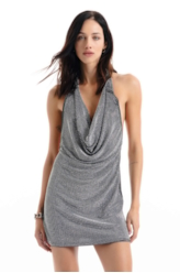 Vestido Shine Hotfix Prata