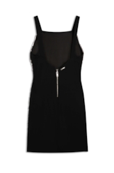 Vestido Shine Squins Square Neckline Prata