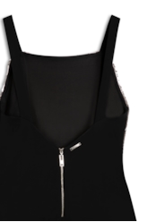 Vestido Shine Squins Square Neckline Prata