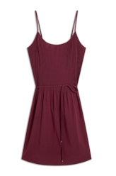 Vestido Silky Span Pleated Bordeaux