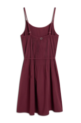 Vestido Silky Span Pleated Bordeaux
