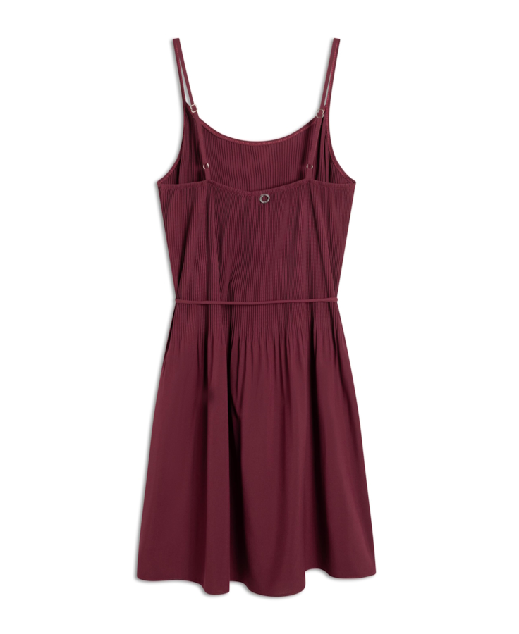 Vestido Silky Span Pleated Bordeaux
