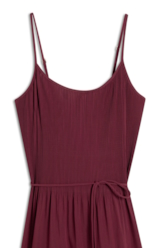 Vestido Silky Span Pleated Bordeaux