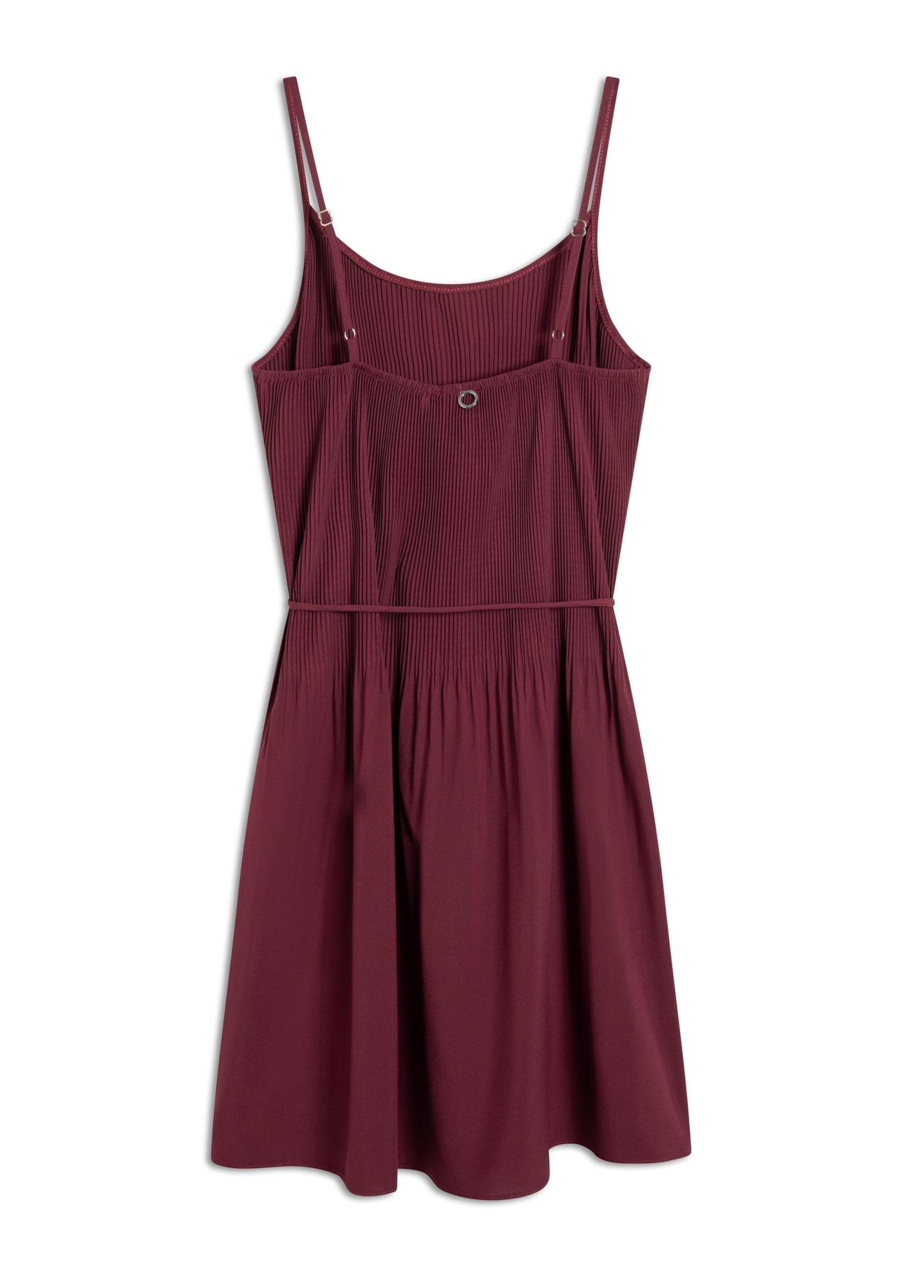 Vestido Silky Span Pleated Bordeaux