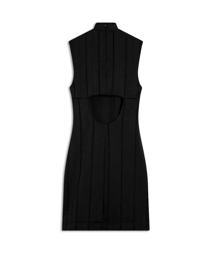 Vestido Slim Back Neckline Preto
