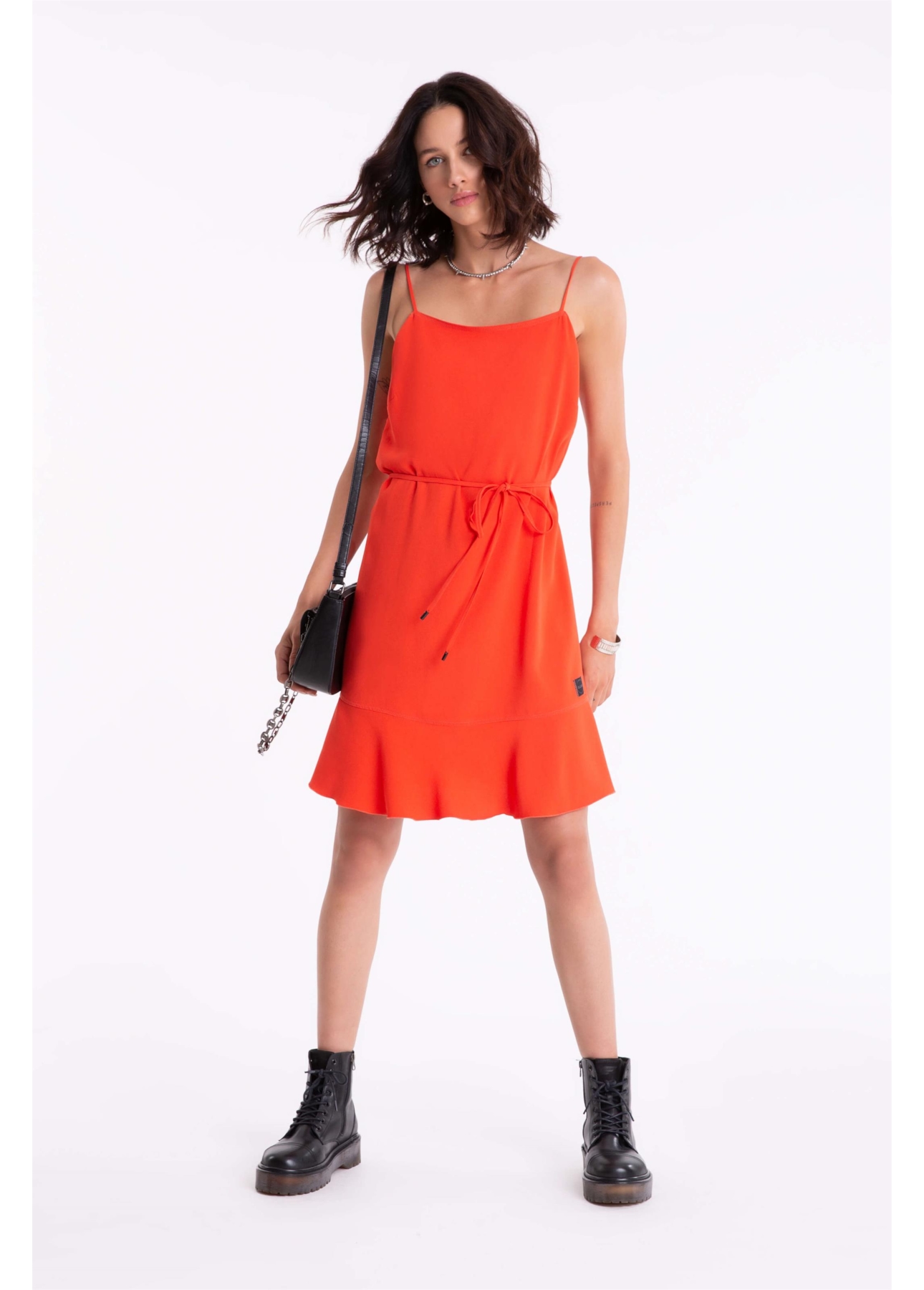 Vestido Soft Ruffle Coral