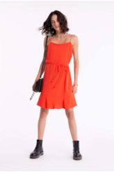 Vestido Soft Ruffle Coral