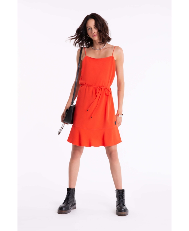 Vestido Soft Ruffle Coral