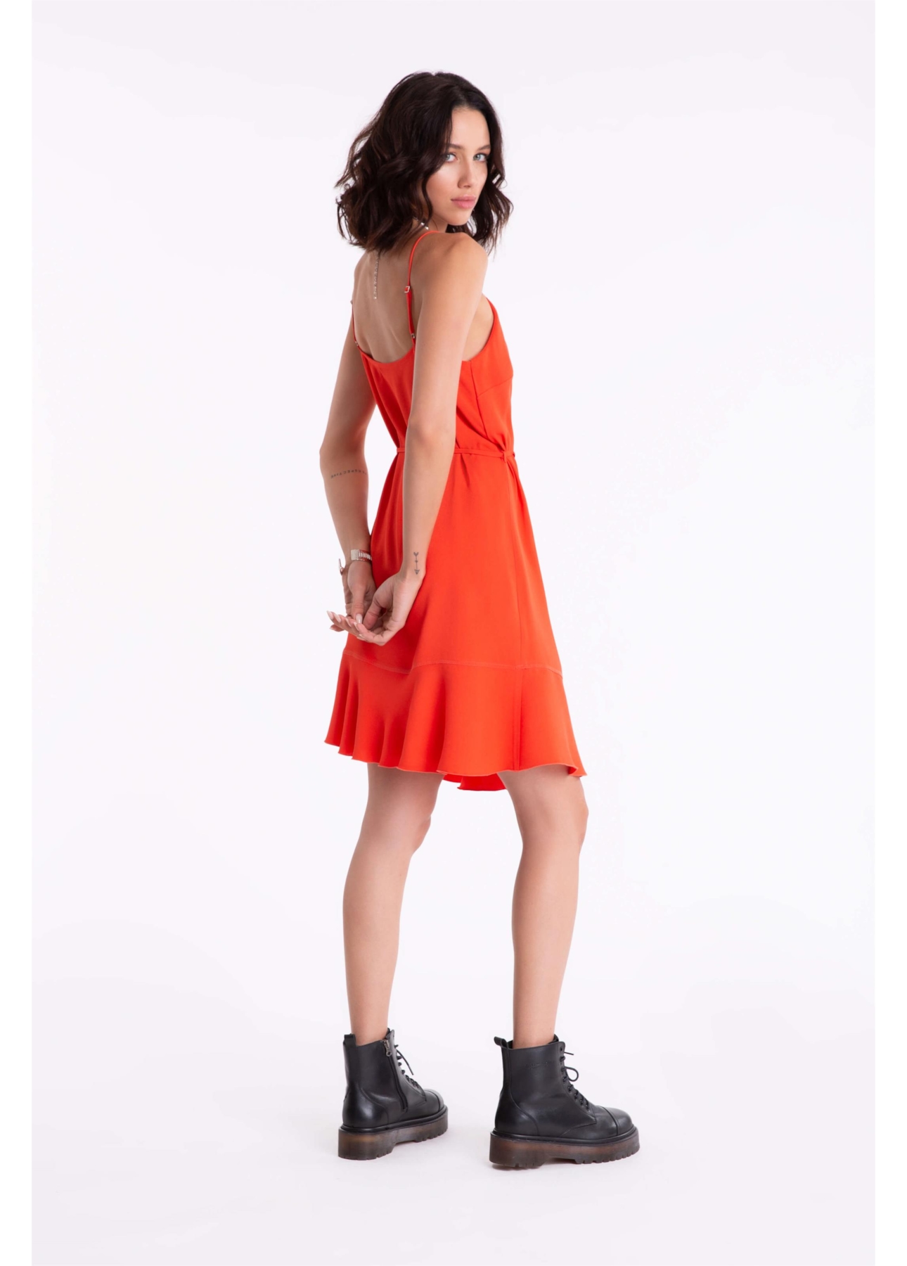 Vestido Soft Ruffle Coral