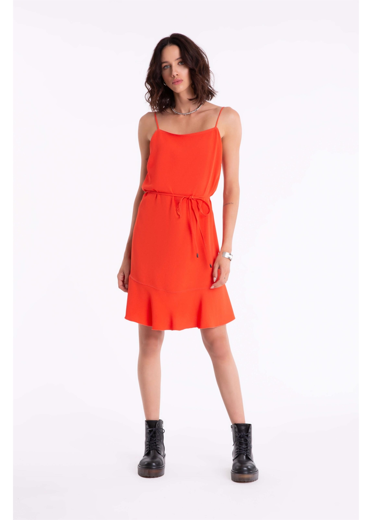 Vestido Soft Ruffle Coral