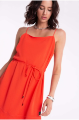 Vestido Soft Ruffle Coral