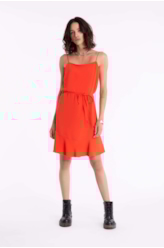 Vestido Soft Ruffle Coral