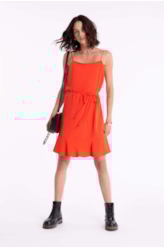 Vestido Soft Ruffle Coral