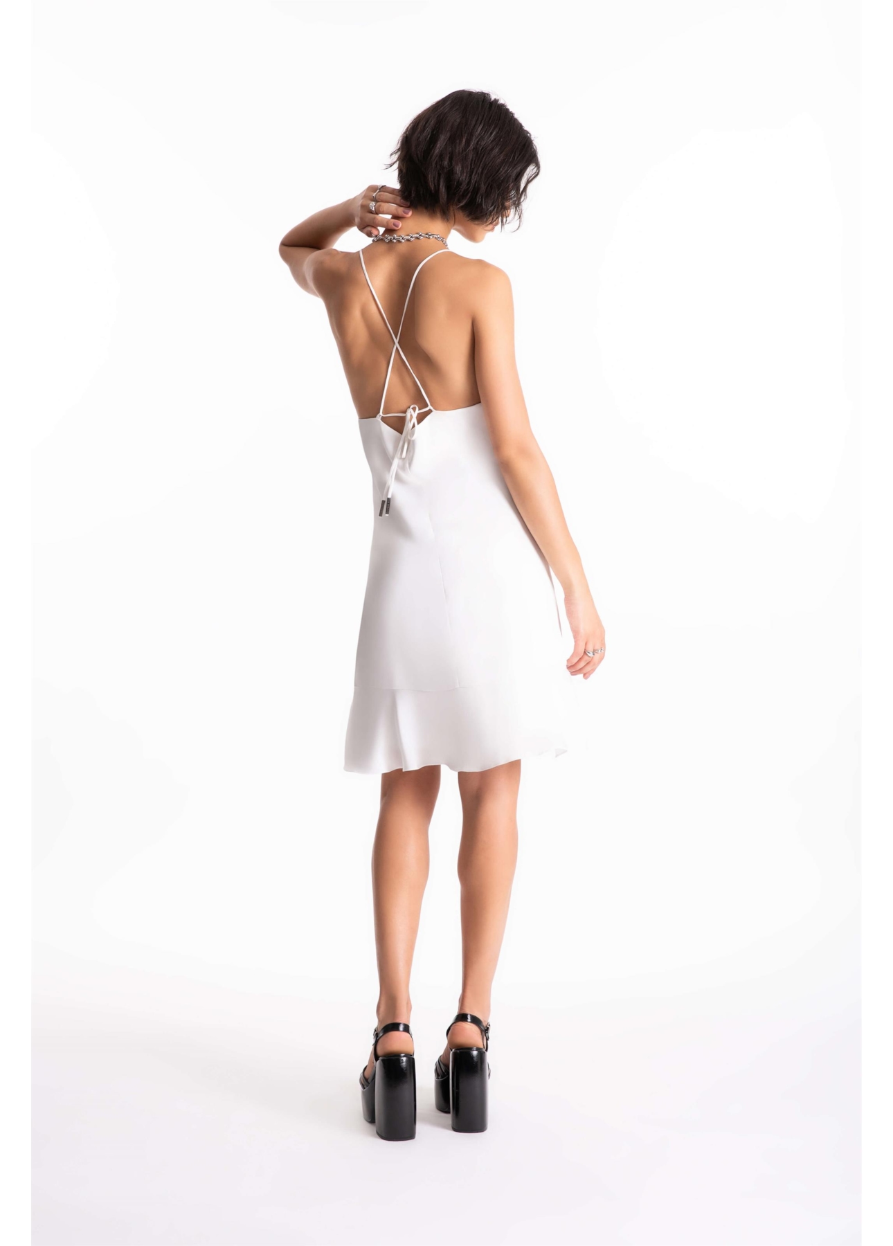 Vestido Strapp Mini Ellus Off White
