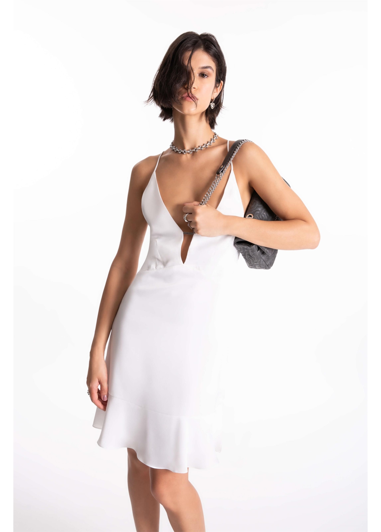 Vestido Strapp Mini Ellus Off White