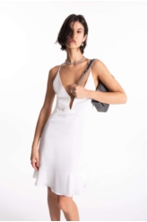 Vestido Strapp Mini Ellus Off White