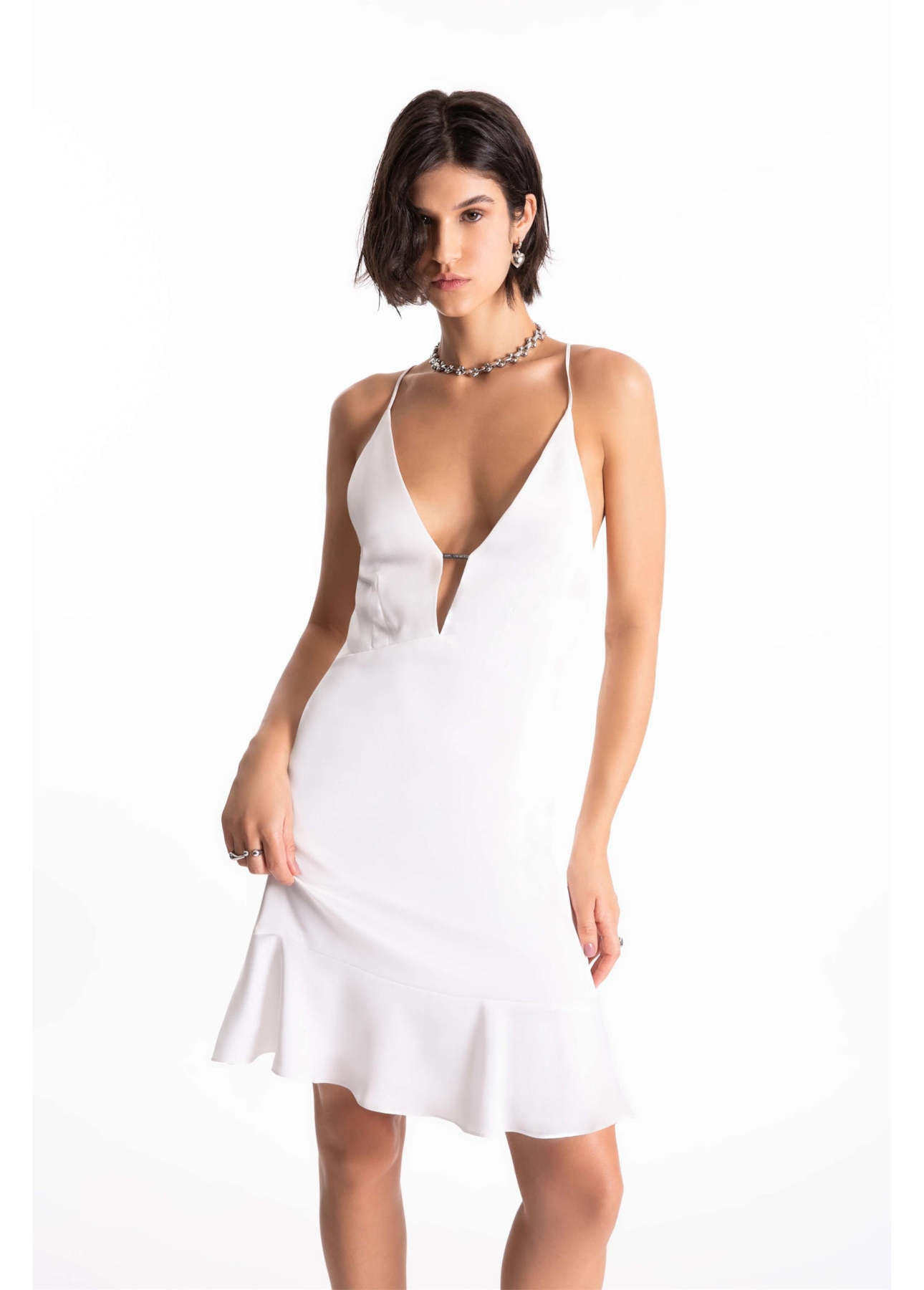 Vestido Strapp Mini Ellus Off White
