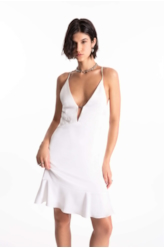 Vestido Strapp Mini Ellus Off White
