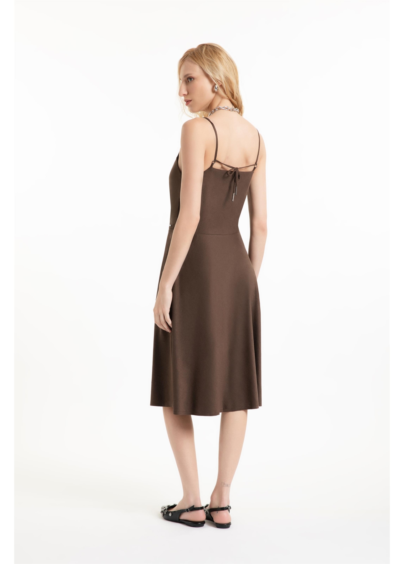 Vestido Suede Strapp Marrom