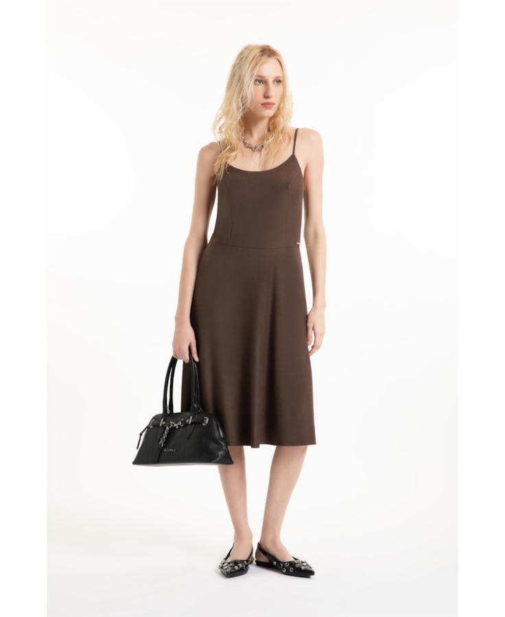 Vestido Suede Strapp Marrom