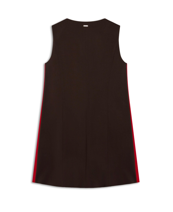 Vestido Tailoring Neckline Marrom