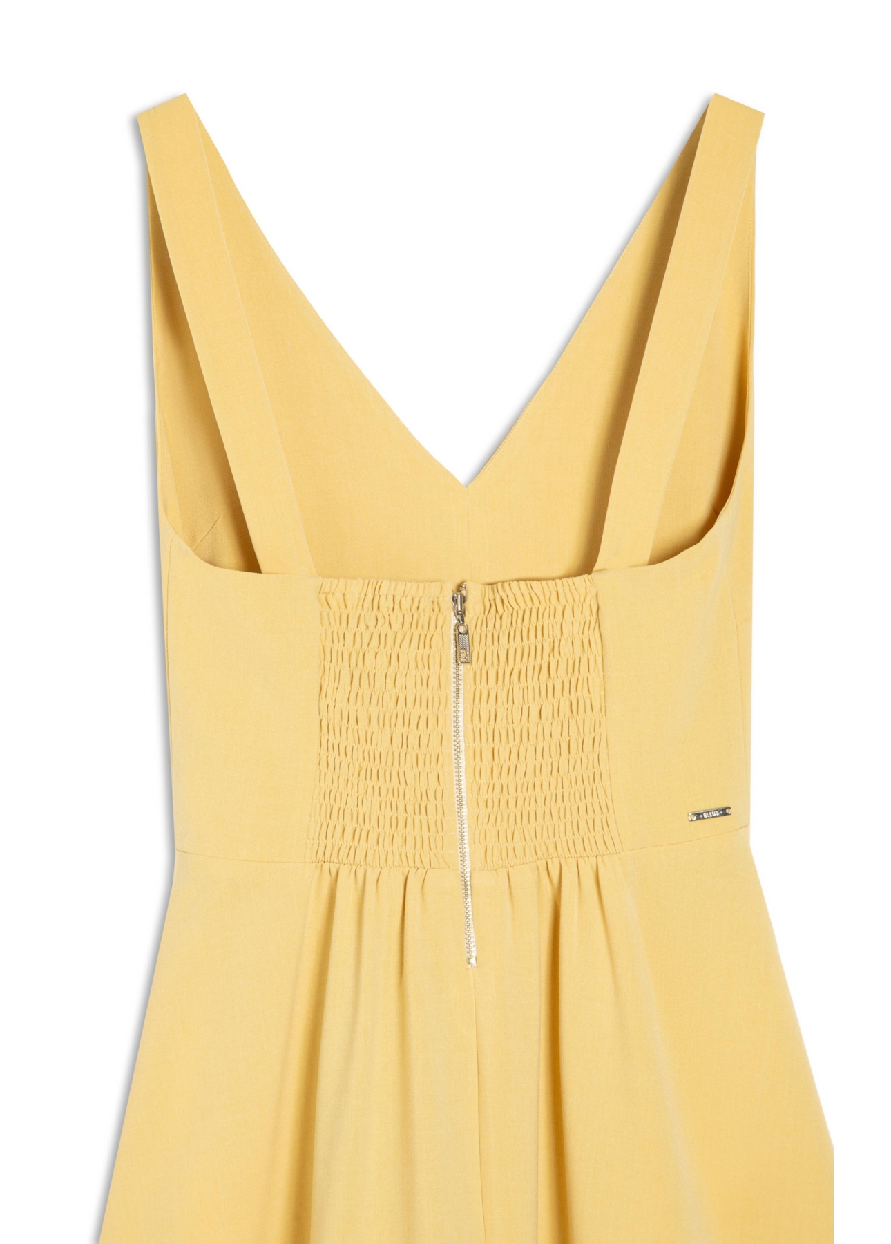 Vestido Tailoring v Neckline Curto Trigo