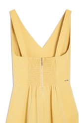 Vestido Tailoring v Neckline Curto Trigo