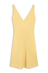 Vestido Tailoring v Neckline Curto Trigo