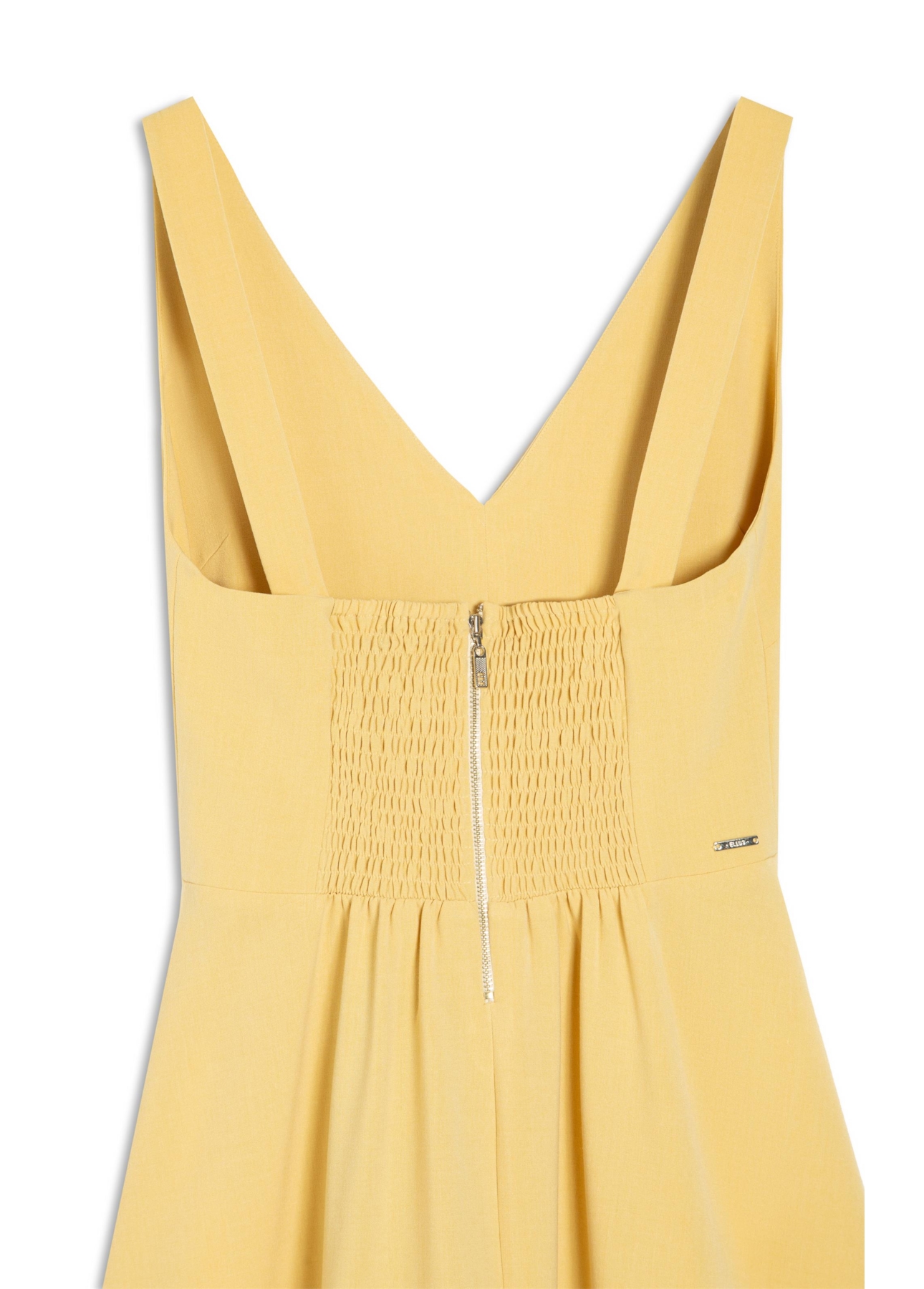 Vestido Tailoring v Neckline Curto Trigo