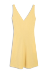 Vestido Tailoring v Neckline Curto Trigo