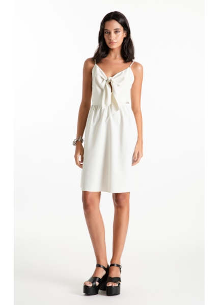 Vestido Techno Speed Strapp Bow Knee Prata
