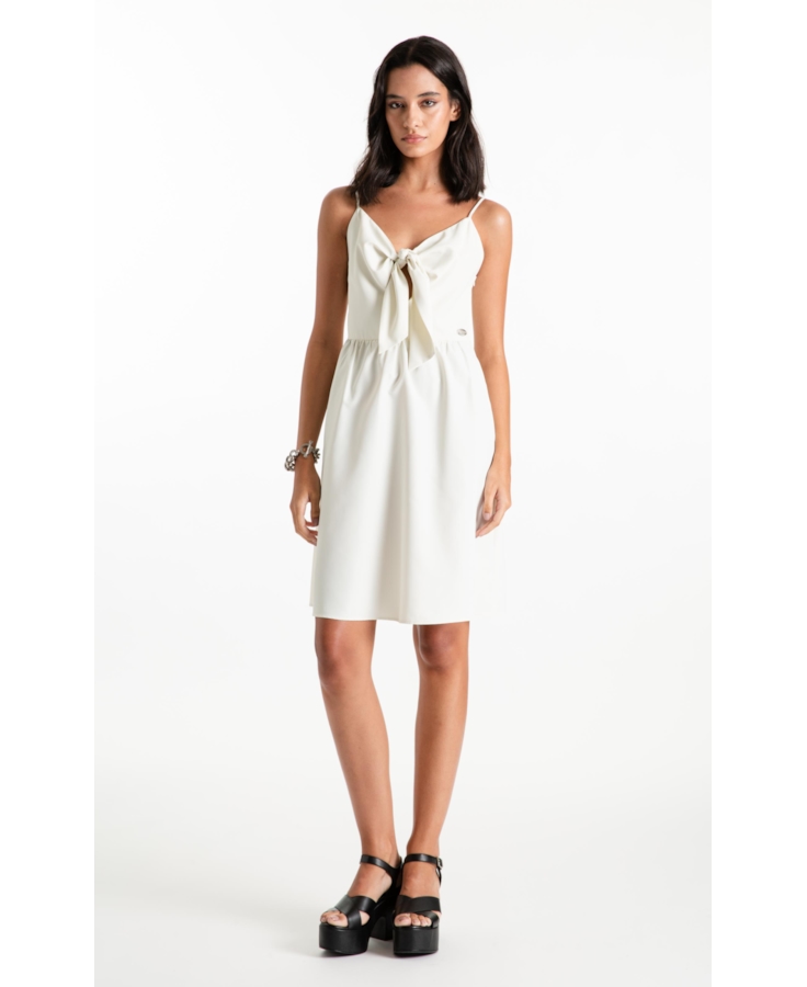 Vestido Techno Speed Strapp Bow Knee Prata