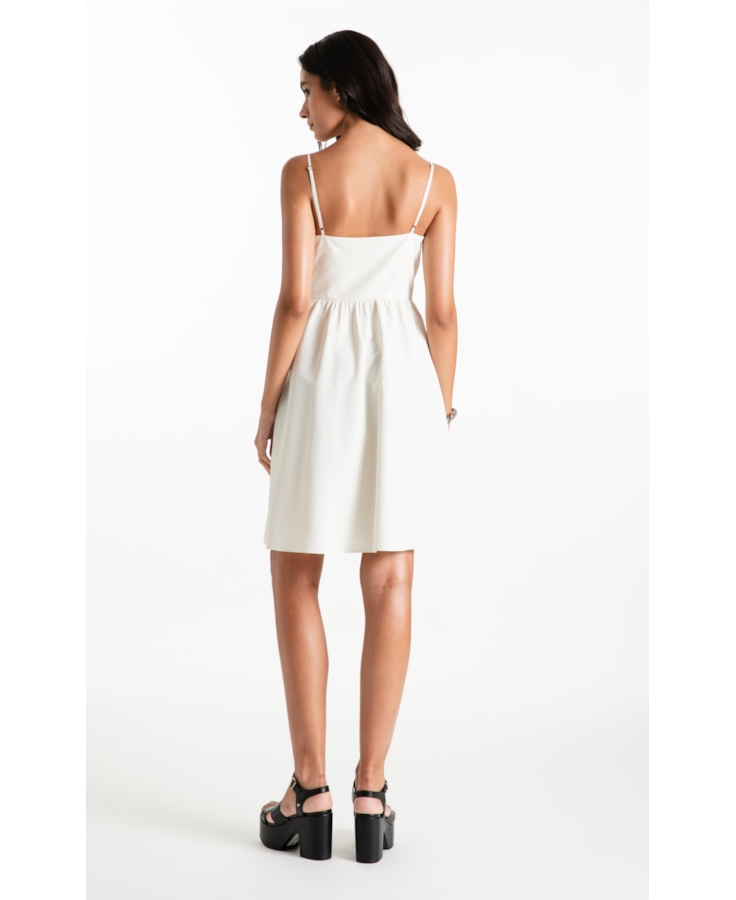 Vestido Techno Speed Strapp Bow Knee Prata