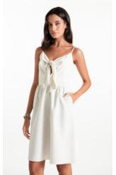 Vestido Techno Speed Strapp Bow Knee Prata
