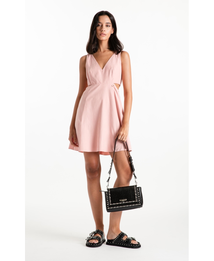 Vestido Techno Suede Cut Out Mini Blush