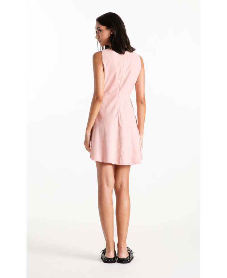 Vestido Techno Suede Cut Out Mini Blush
