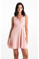 Vestido Techno Suede Cut Out Mini Blush