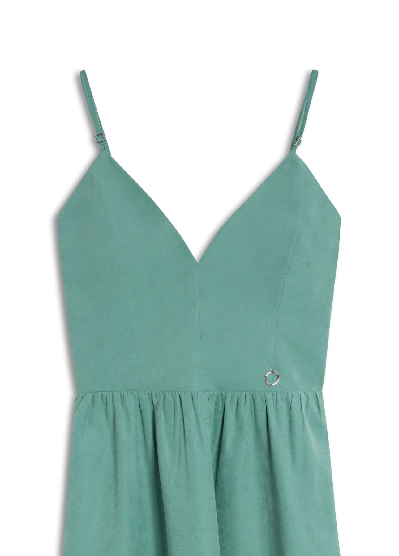 Vestido Techno Suede Strapp v Mini Verde Maca