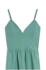 Vestido Techno Suede Strapp v Mini Verde Maca